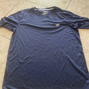 Speedo mens logo shirt stretch size  L blockthburn blue